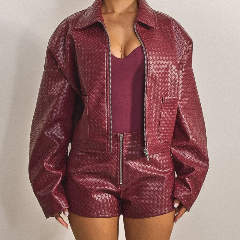 MarsTheLabel Burgundy leather jacket